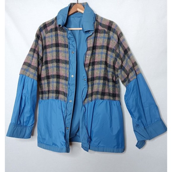 Vtg Woolrich Womens XL Chore Coat Jacket Blue Wool Lined USA Made Workwear READ - Picture 3 of 16